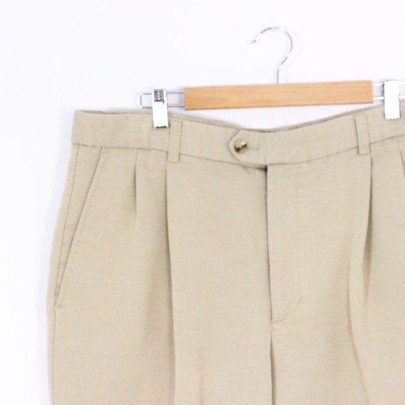 Palmer Golf Double Pleat Beige Golf Shorts - Picture 2 of 3